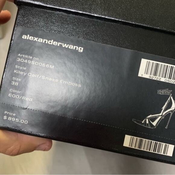 Alexander Wang Kiely Leather Cowhide Snake Embossed Heels. - Picture 10 of 10